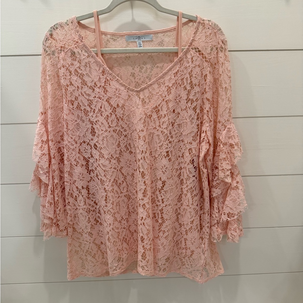 Pink Lace Women Top